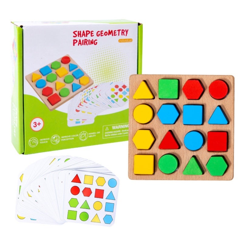 Geometric Puzzle: Colorful Varied Shape Pieces - Decomposition Learning For Shape & Color Recognition, Enhance Visual Spatial Skills & Creativity For Preschool Kids - Image 1