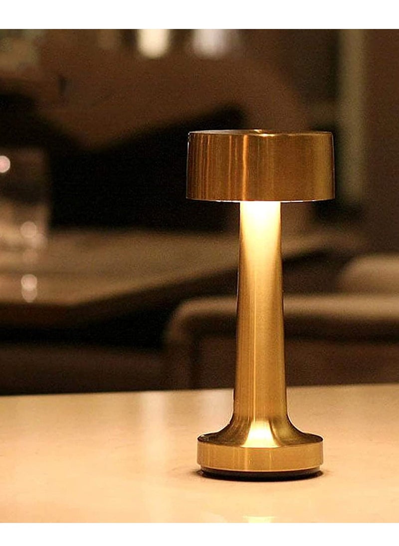 Table Lamp,Modern Rechargeable Cordless Touch Sensor LED Desk lamp 3 Ways Dimming,with USB Cord for Bar Restaurant Bedroom Bedside Nightstand Lighting (GOLD) - Image 2