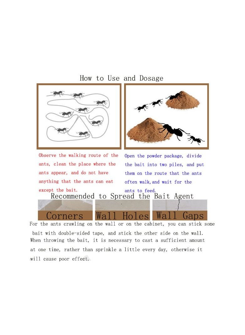Generic - 1-Bag 3G Powerful Ant Bait Agent, Special Effect Indoor and Outdoor Low Toxicity and Odorless Bait Powder - Image 1