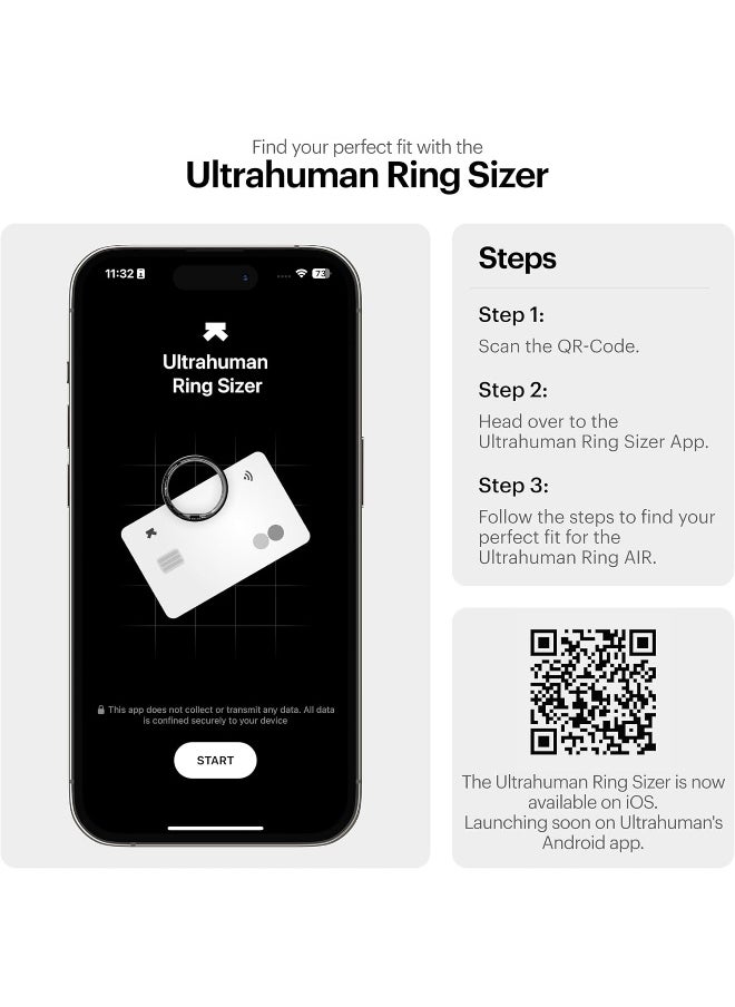 ULTRAHUMAN - Ultrahuman Ring AIR-Smart Ring Health Tracker, Size First with Ultrahuman Sizing Kit,Sleep Tracker,Smart Ring for Men/Women,Fitness Tracker - Space Silver (Size 6) - Image 1