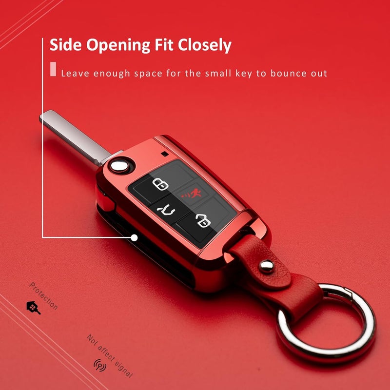 ZSPDACC Red TPU Key Fob Cover for Volkswagen Vehicles - Image 5