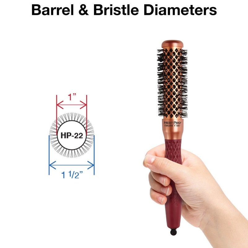 Olivia Garden Heat Pro Ceramic + Ion Round Brush, HP-22, 1" - Image 1
