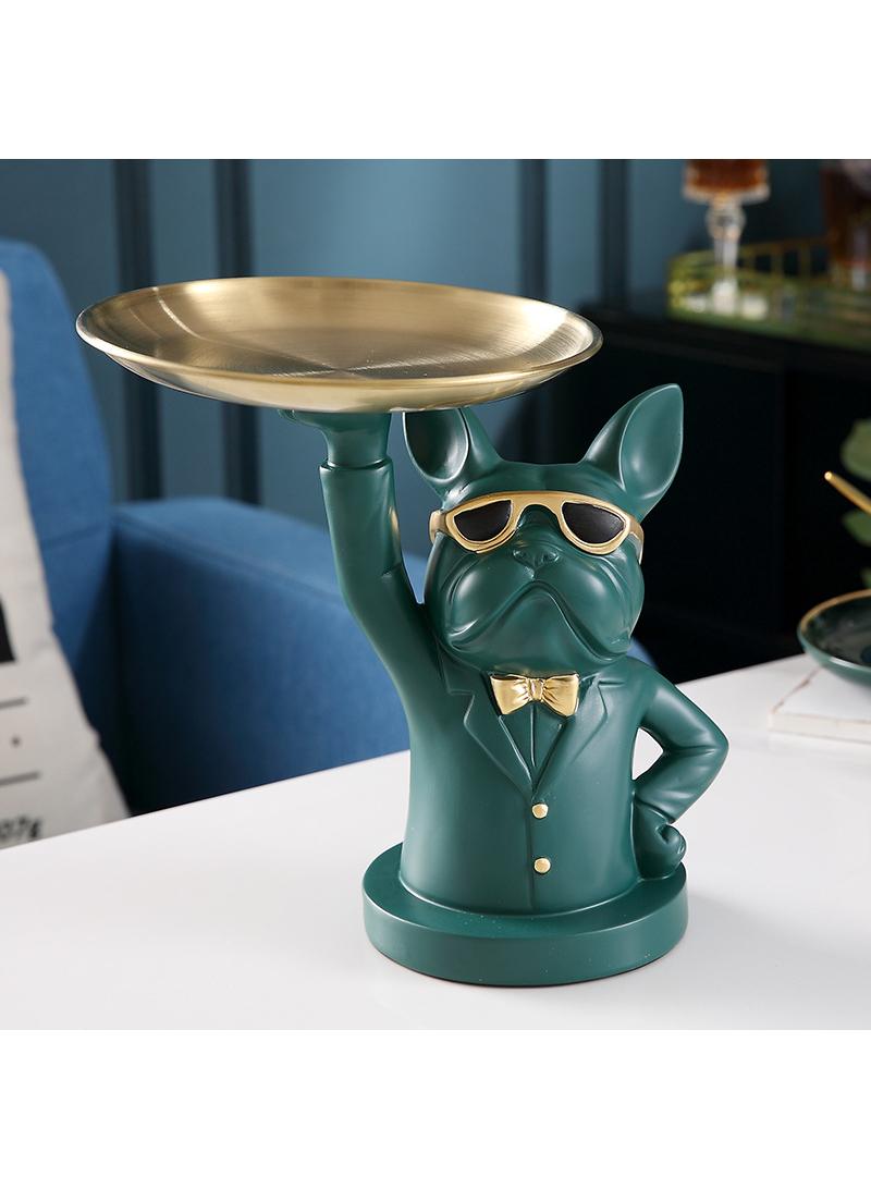 General 1-Piece Decorative Convenient Cool Bulldog Statue Green  - Image 1
