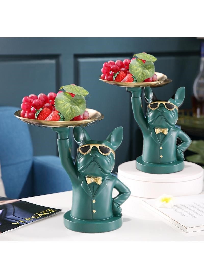 General 1-Piece Decorative Convenient Cool Bulldog Statue Green  - Image 3