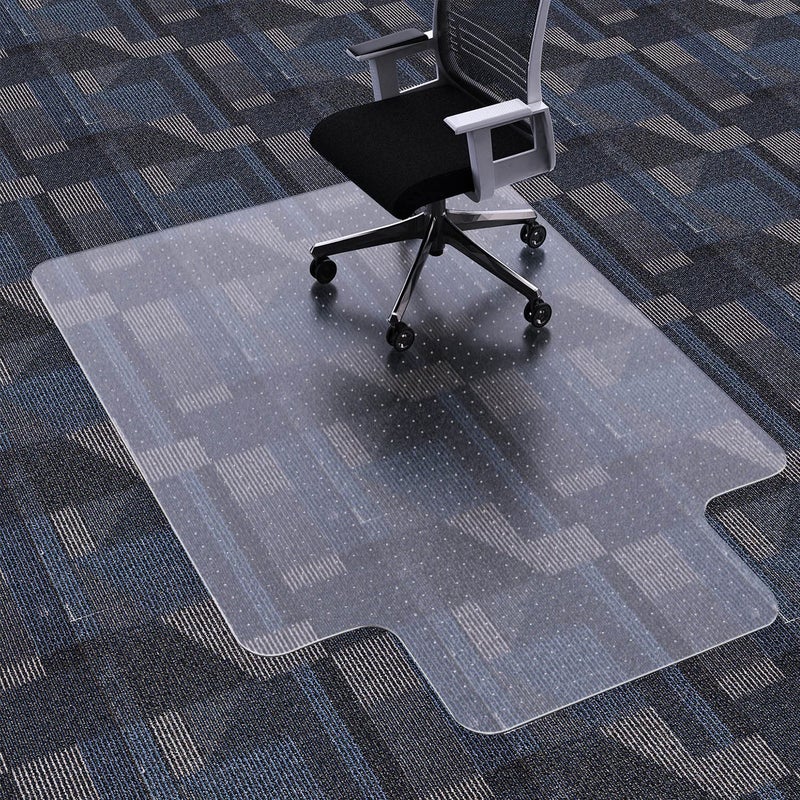 FuturHydro Desk Chair Mat for Flat to Low Pile Carpets 45 x 53 Clear Office Home Floor Protector Mat Transparent Mats for Office Home and Gaming Floors with Lip