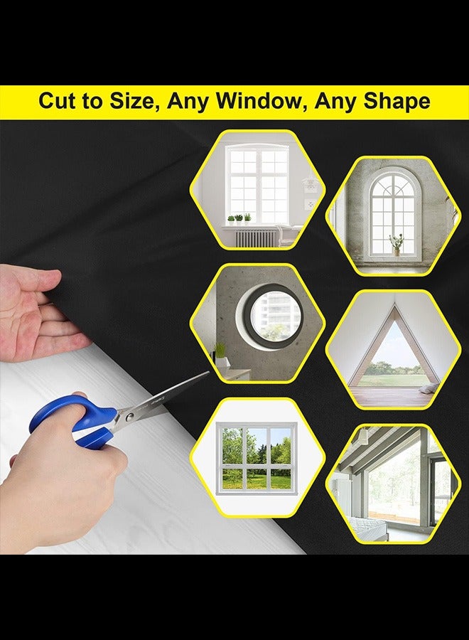 Bukela Blackout Blind with Self Adhesive Tape,DIY Portable Blackout Curtains, 100% Black Out Fabric,Easy to Stick On No Drill Blinds Blackout Curtains for Bedroom, Nursery, Loft(145*100) - Image 3