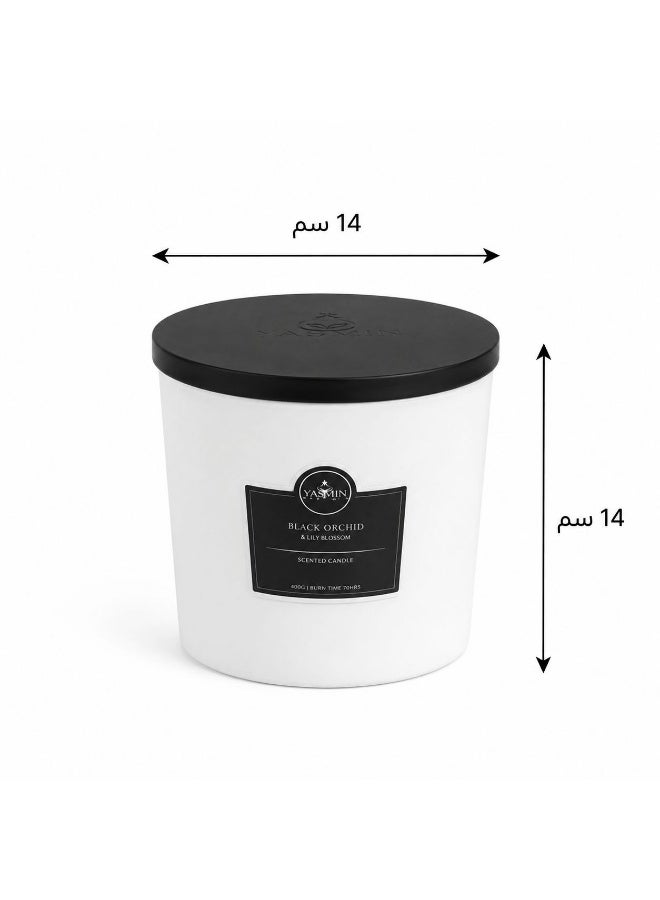 Aroma Large Luxury Scented Candle With Three Wicks And a Wooden Lid Featuring an Oud And Floral Fragrance - Image 5