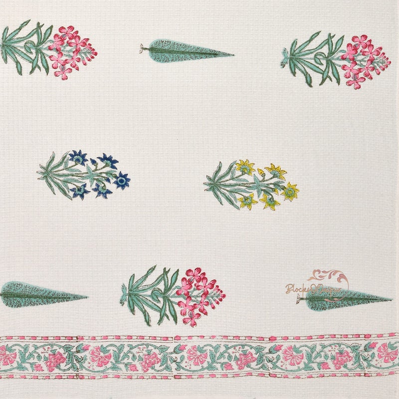 AUROSTYLE 100% Cotton Hand Block Printed Waffle Fabric Towels 76 Cm X 152 Cm Large Size for Men and Women Baby Towel (Design 12) - Image 5