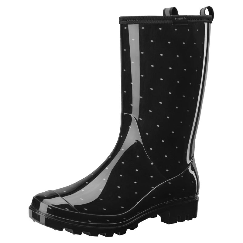 HISEA Women's Rain Boots Waterproof Rubber Rain Shoes for Ladies Mid Calf Garden Boots with Comfort Insole - Image 2