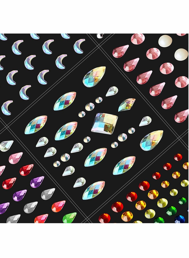 Excefore Face Jewels for Glitter Makeup Women Face Gems Stick On Rhinestones Eyes Self-Adhesive Rhinestone Sticker Makeup Face Gems Party Festival Accessory Nail Art Decor(9 Sheets) - Image 3