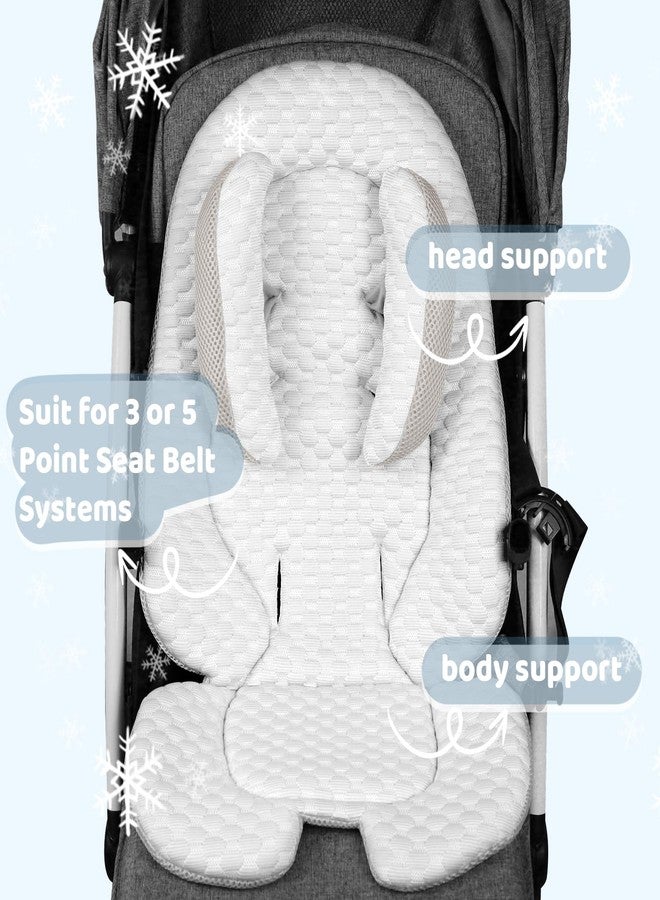KAKIBLIN Infant Car Seat Insert, Baby Car Seat Head Neck Body Support, Breathable Newborn Car Seat Insert, 2-in-1 Reversible Stroller Pad or Girls Boys,Strollers,Car Seat,High Chair,Swing - Image 2