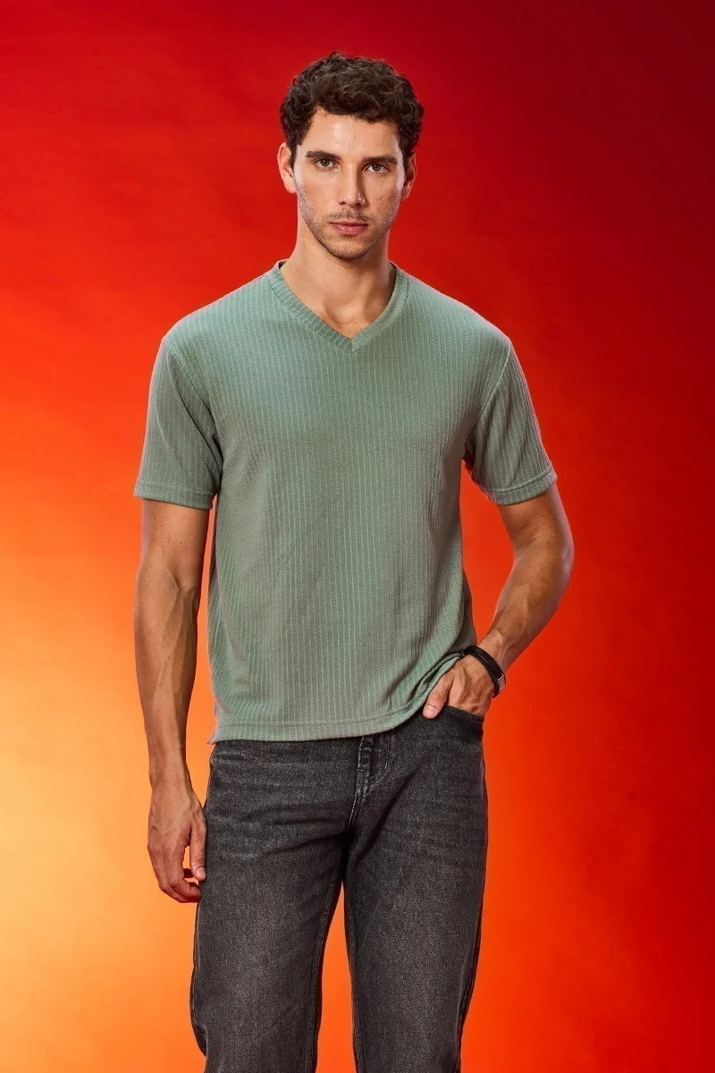 SNITCH V Neck Stretch Regular Fit T-Shirt