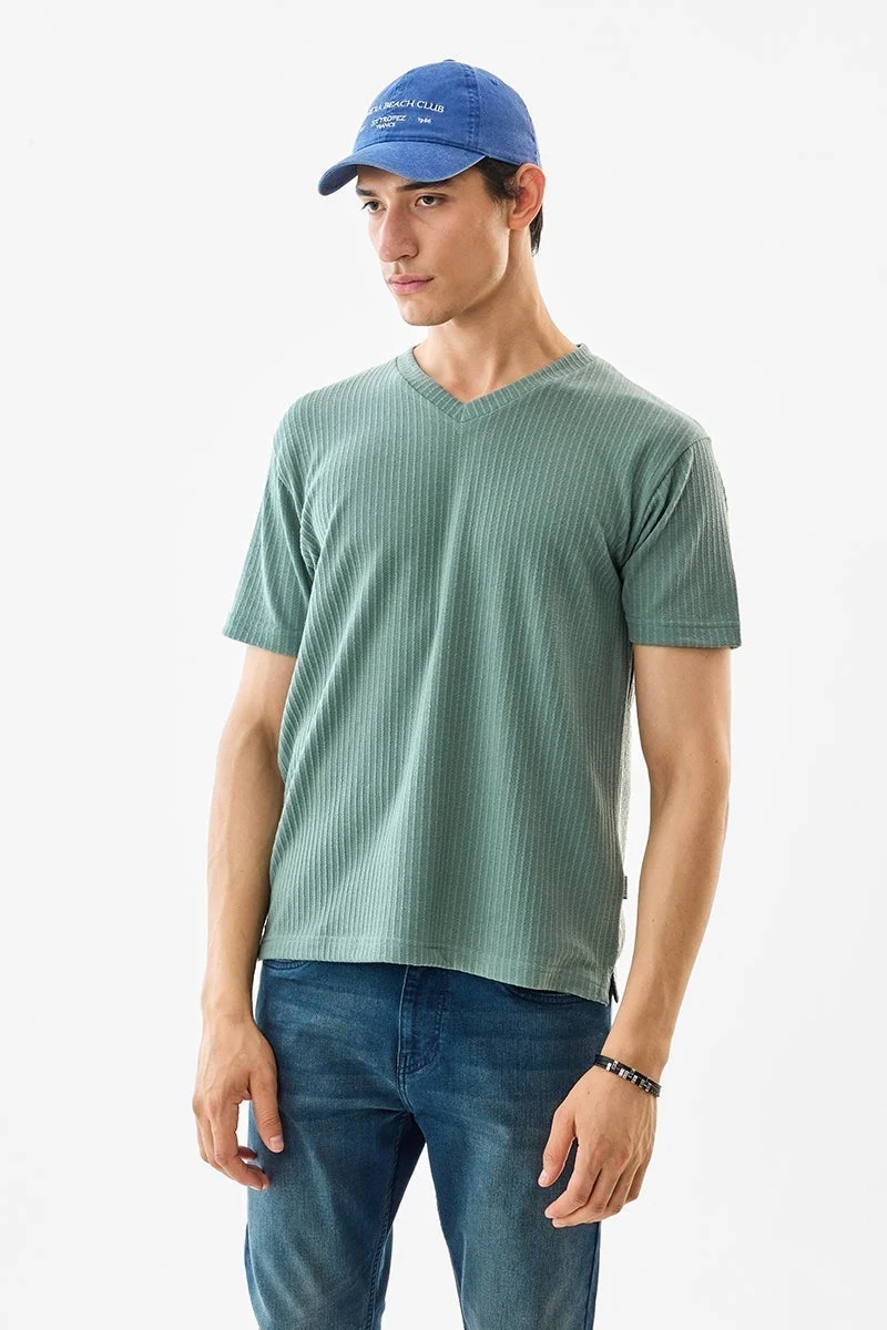 SNITCH V Neck Stretch Regular Fit T-Shirt