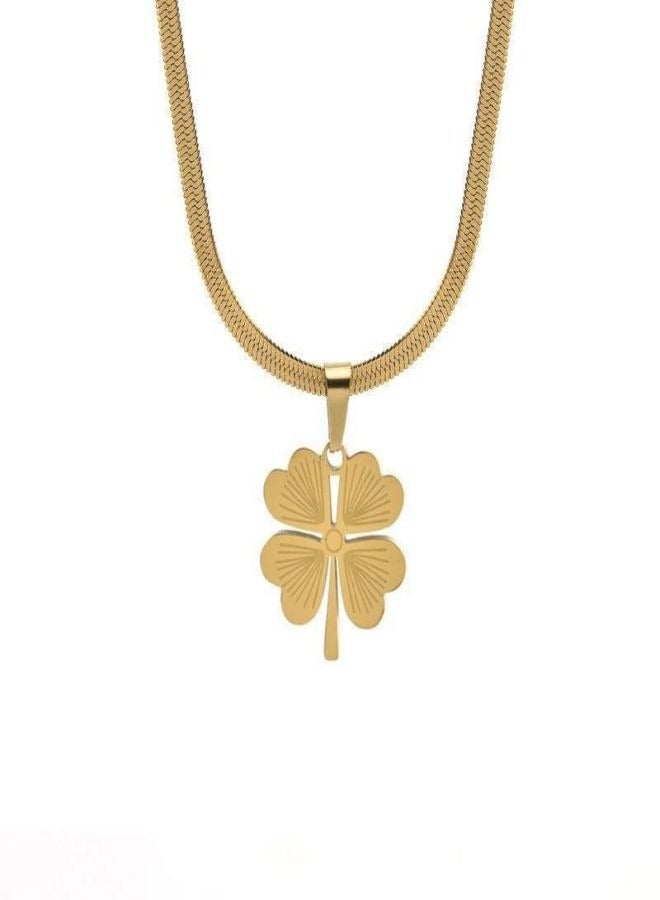 Luxury Elevated Four-Leaf Clover Pendant Necklace - Premium Titanium Steel, Chic & Timeless Accessory  - Image 2