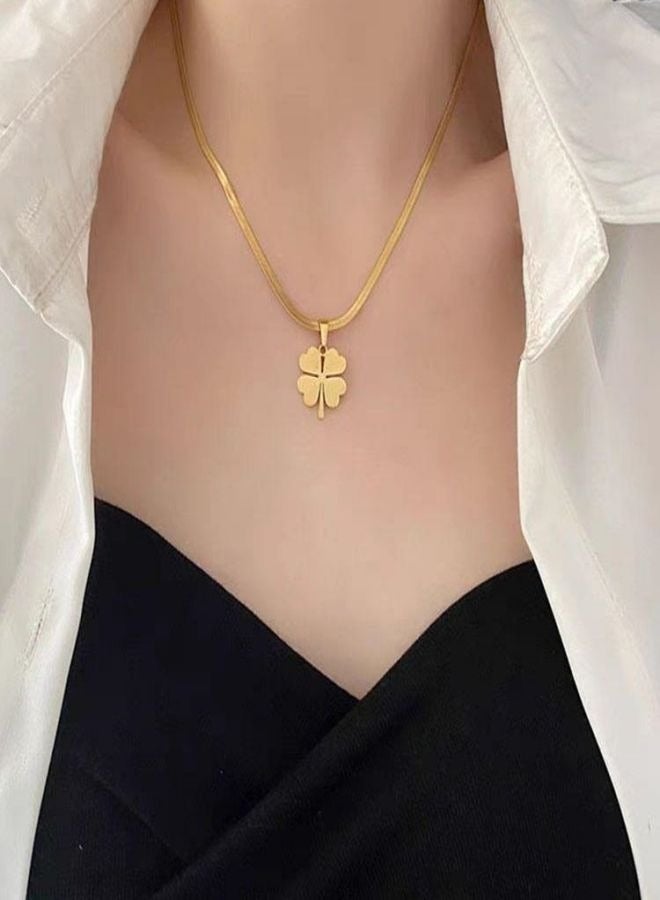 Luxury Elevated Four-Leaf Clover Pendant Necklace - Premium Titanium Steel, Chic & Timeless Accessory  - Image 1