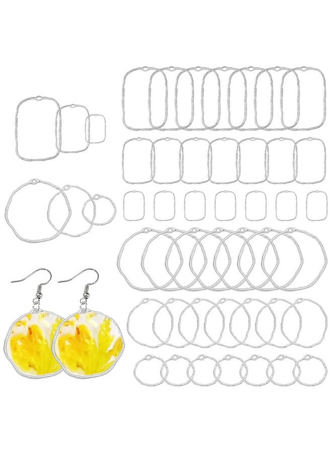 CHGCRAFT - 48Pcs 6 Styles Alloy Open Back Bezel Pendants Hollow Frame Pendants Resin Craft Bezels Jewelry Molds For Diy Uv Resin Earrings Bracelet Diy Crafts - Image 1