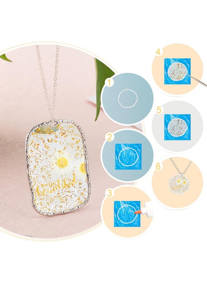CHGCRAFT - 48Pcs 6 Styles Alloy Open Back Bezel Pendants Hollow Frame Pendants Resin Craft Bezels Jewelry Molds For Diy Uv Resin Earrings Bracelet Diy Crafts - Image 1