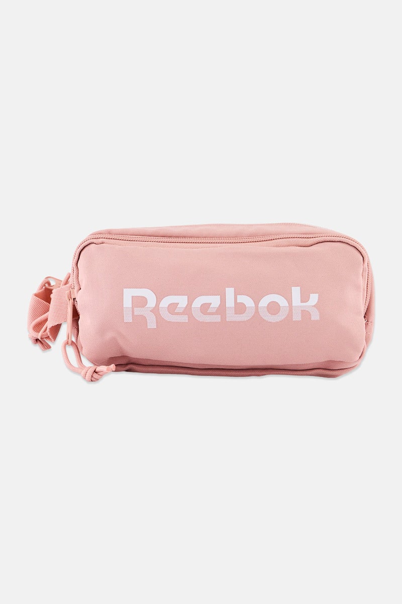 Reebok Women Brand Logo Glen Triple Zip Toiletry Bag, Pink - Image 1