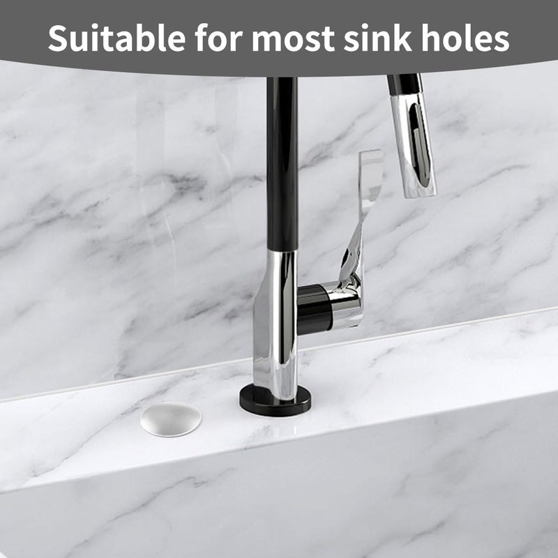Quadafy 2 Inch Kitchen Sink Hole Covers, Stainless Steel Wash Basin Kitchen Sink Tap Hole Plate Stopper Cover Blanking Metal Plug, Sealed Decoration (Brushed Nickel) - Image 3