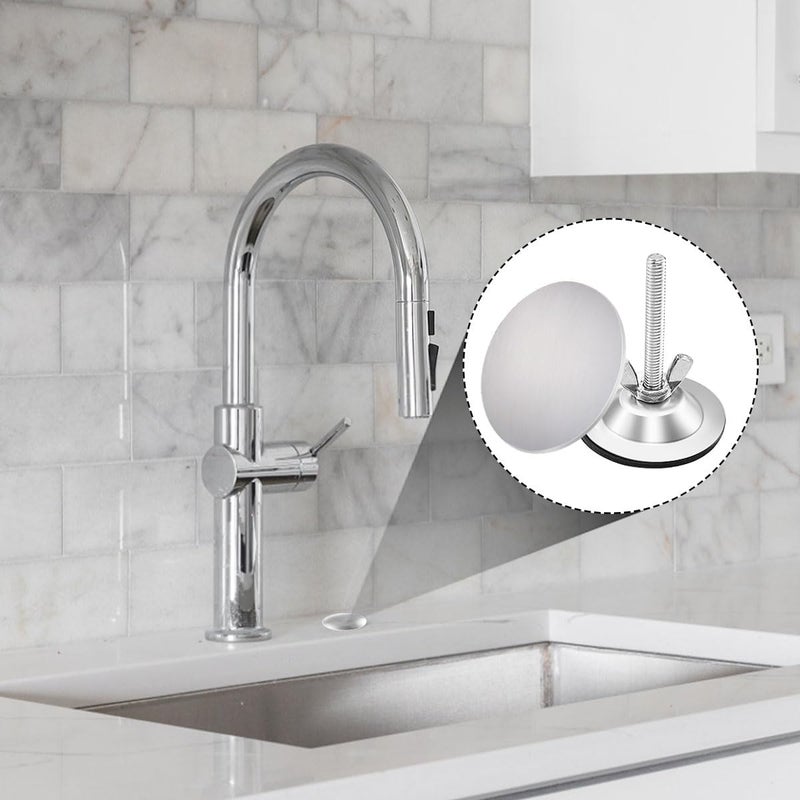 Quadafy 2 Inch Kitchen Sink Hole Covers, Stainless Steel Wash Basin Kitchen Sink Tap Hole Plate Stopper Cover Blanking Metal Plug, Sealed Decoration (Brushed Nickel) - Image 2