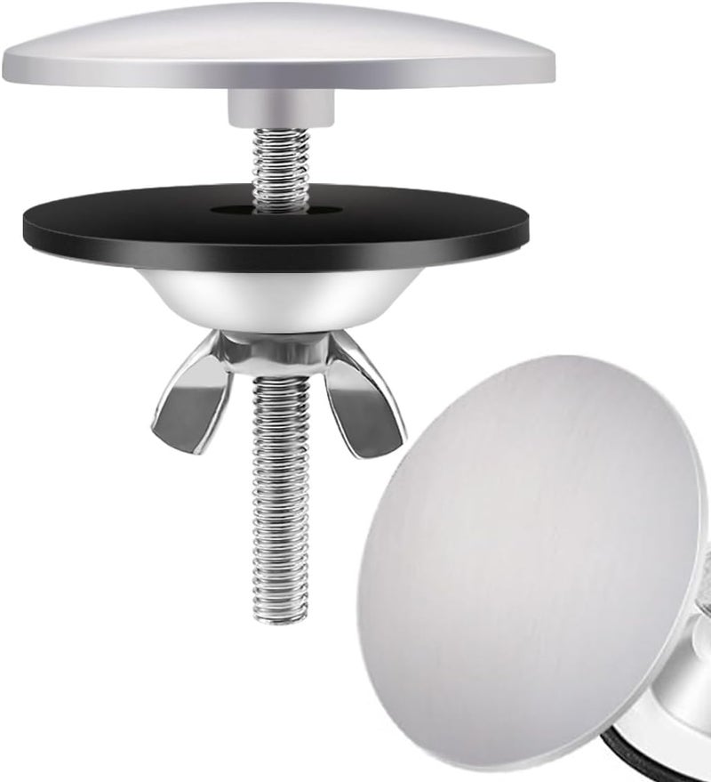 Quadafy 2 Inch Kitchen Sink Hole Covers, Stainless Steel Wash Basin Kitchen Sink Tap Hole Plate Stopper Cover Blanking Metal Plug, Sealed Decoration (Brushed Nickel) - Image 1