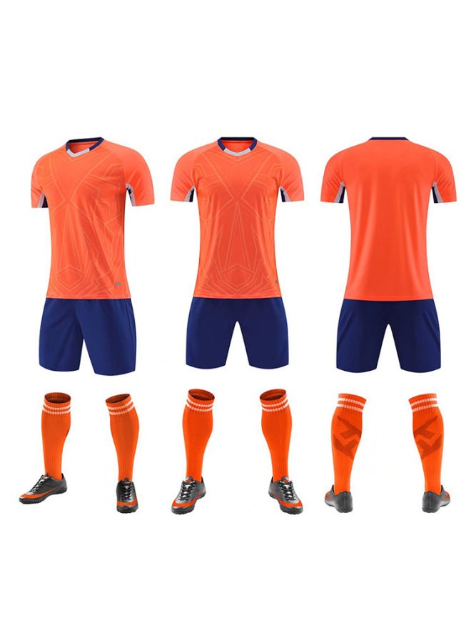 Football Suit Men's Printing Training Suit Children's Sports Short Sleeve Football Suit Personality Breathable Adult Game Team Uniform