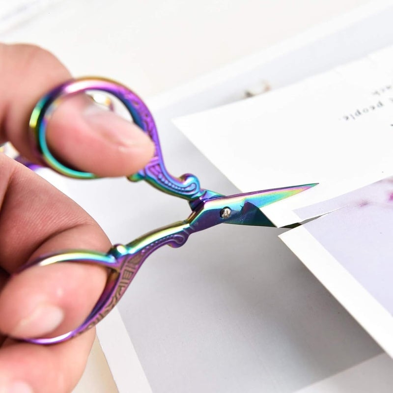 AQUEENLY Embroidery Scissors 2 Pcs Small Sewing Scissors Sharp Stainless Steel 3.6 Inches for Artwork, Crochet, Needlework, Threading - Image 2
