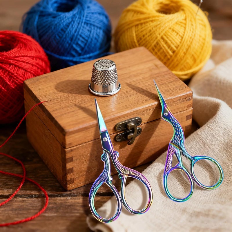 AQUEENLY Embroidery Scissors 2 Pcs Small Sewing Scissors Sharp Stainless Steel 3.6 Inches for Artwork, Crochet, Needlework, Threading - Image 3