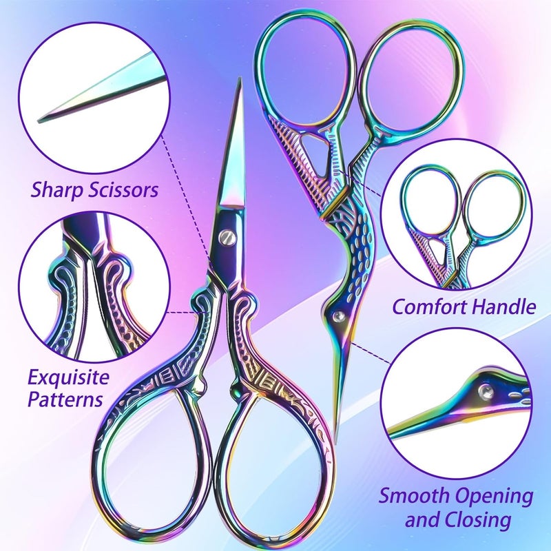 AQUEENLY Embroidery Scissors 2 Pcs Small Sewing Scissors Sharp Stainless Steel 3.6 Inches for Artwork, Crochet, Needlework, Threading - Image 5