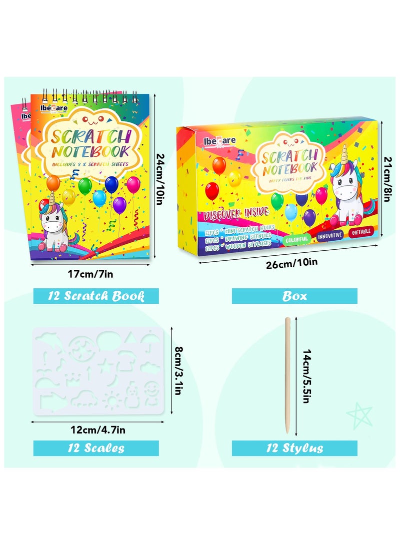 Ibecare-Scratch Book Party Favors For Kids | Return Gifts For Birthday Party Giveaways | Small Gifts Party Favors | Bulk Mini Toys Goody Bag | Easter & Christmas gifts(12 Pcs Scratch Book) - view 4