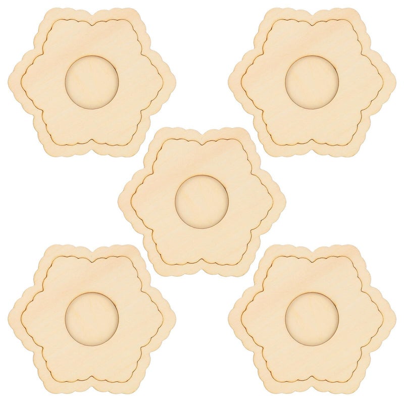 DIY Coloring Mini Wooden Photo Frames 5pcs Set Desktop Sunflower Design Room Decoration - Image 2