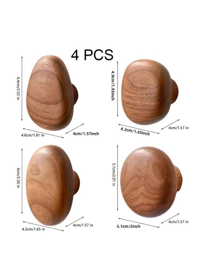 Sturdy 4Pcs Set Wall Mounted Coat Rack Beech Wood Hanger For Backpacks Towels Hats - Image 5