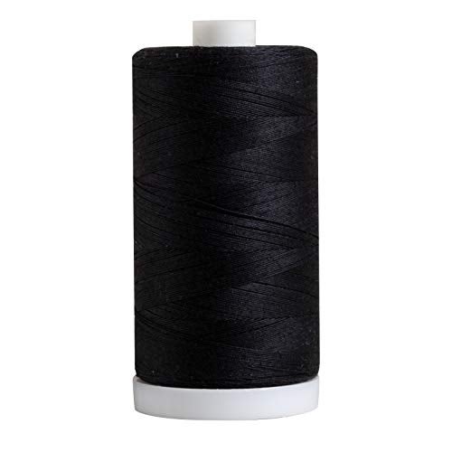 Connecting Threads Black 100 Cotton Thread for Sewing Quilting and Crafting 50Weight 1200 Yard Large Spool Black