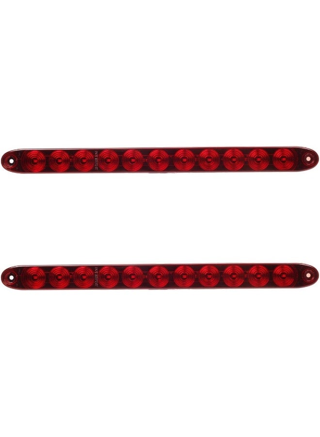 Partsam 2PCS Red 15" 11 LED Trailer Light Bar Sealed Stop Turn Tail Park Third 3rd Brake Light Truck Trailer Marker ID Bar Waterproof DOT Compliant - Image 1