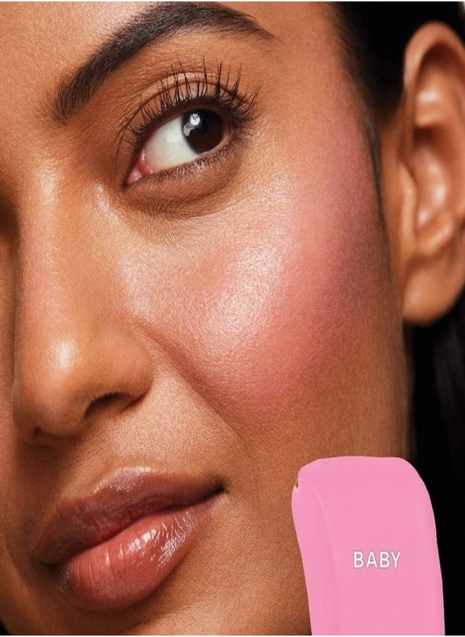 Saie SAIE  Dew  Blush - Lightweight Blendable Liquid Blush, Baby - cool pale pink 11g for a Natural Glow  - Image 3
