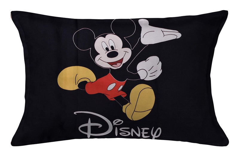 Kuber Industries Kuber Industries Disney Minnie Mickey Print Silk Special Long Crush Pillow Cover- Set of 4, Black & Red-KUBMART203  - Image 4