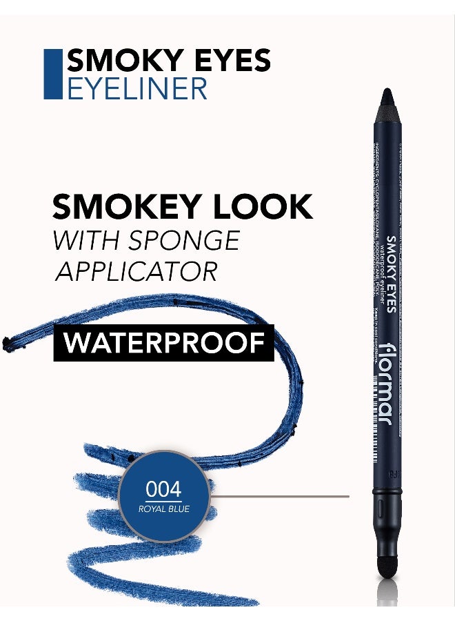 flormar Smokey Eyes Waterproof Eyeliner - 04 Royal Blue - Image 5