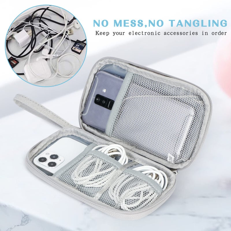 Waterproof Travel Cable Organizer Bag with Double Layer Storage for Cords, Chargers, Phone and Earphone - Image 5