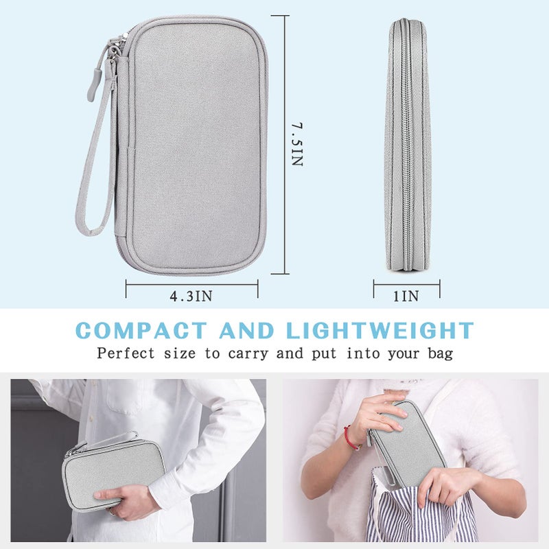 Waterproof Travel Cable Organizer Bag with Double Layer Storage for Cords, Chargers, Phone and Earphone - Image 2