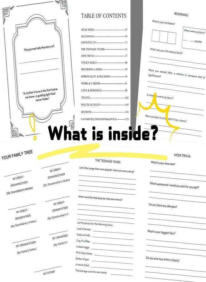 XKFCFC Mom, I Want to Know Your Life Story Journal - A Guided Memory Journal for Mothers - Heartfelt Questions to Preserve Her Legacy | Perfect Mother's Day, Birthday & Christmas Gift from Daughter or Son (Hardcover Keepsake Book) - Image 3