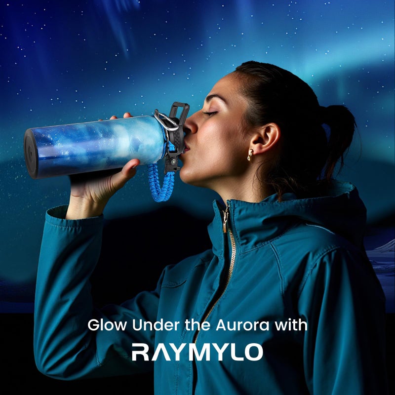 RAYMYLO 40oz Insulated Water Bottle, Triple Wall Vacuum Stainless Steel Water Bottles - Keeps Cold 48H, Reusable Metal water flask Jug for Gym, Sports, Camping, Hiking,Travel, Aurora-Blue - Image 2