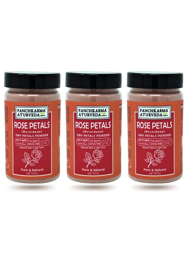 PANCHKARMA AYURVEDA Herbal & Natural Rose Petals Powder For Fairness Suntan Acnespot Face Pack & Hair Shine Antihairfall Hair Pack (Rosoideae) (300G) - Image 2
