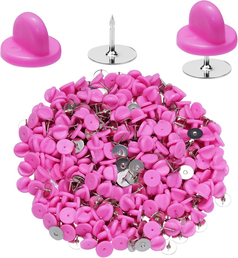 Heliltd 400pcs PVC Rubber Pin Backs Butterfly Clutch Pins Tie Tacks Blank Pins for Uniform Badges Backing Holder Clasp Lapel Pin Enamel Pins(200 Sets) - Image 1