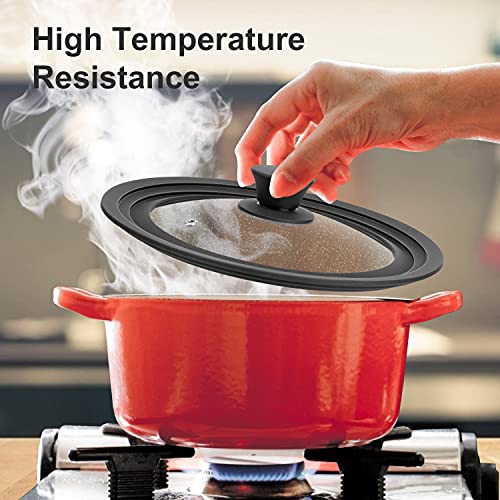 BEATURE Universal Lid for Pots, Pans and Skillets - Tempered Glass Lid with Heat Resistant Silicone Rim Fits 11" - 12.5" Diameter Cookware, Replacement Lid for Frying Pan and Cast Iron Skillet (11"12"12.5") - Image 5