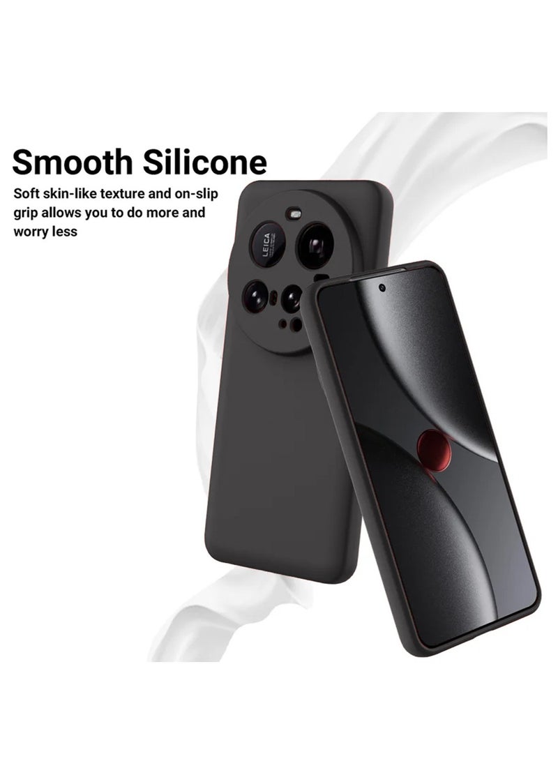 Wtech Xiaomi 15 Ultra 5G 2025 Premium Soft Liquid Silicone Case Cover (MCRPSN) - Black - Image 3