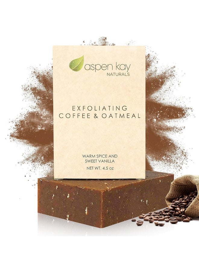 Aspen Kay Naturals - Coffee & Oatmeal Exfoliating Soap Natural And Organic Ingredients. A Wonderful Exfoliating Body Soap For Men & Women. Gmo Free. 4.5 Oz Bar (1 Pack) - Image 1