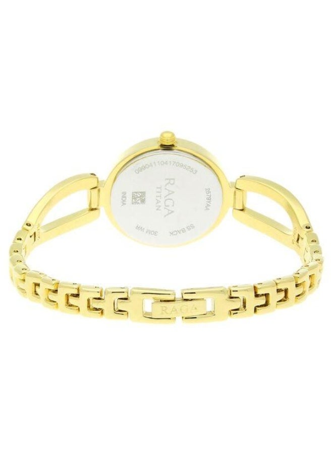 TITAN Raga Viva Quartz Analog Champange Dial Gold Metal Strap Watch for Women - 2579YM01 - Image 4