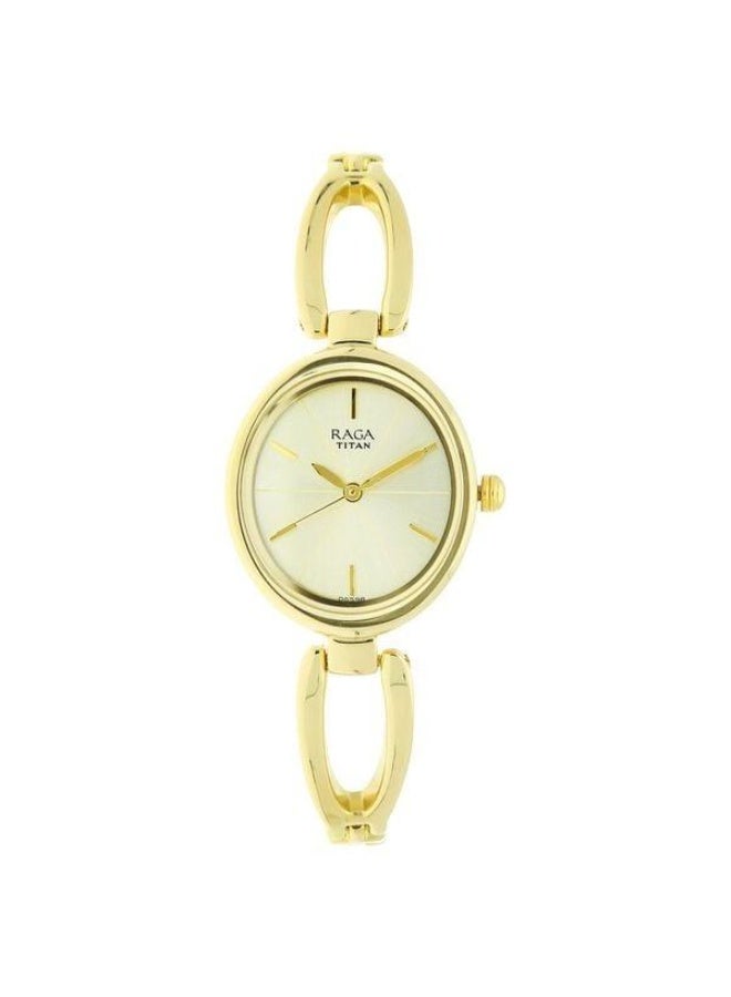TITAN Raga Viva Quartz Analog Champange Dial Gold Metal Strap Watch for Women - 2579YM01 - Image 1
