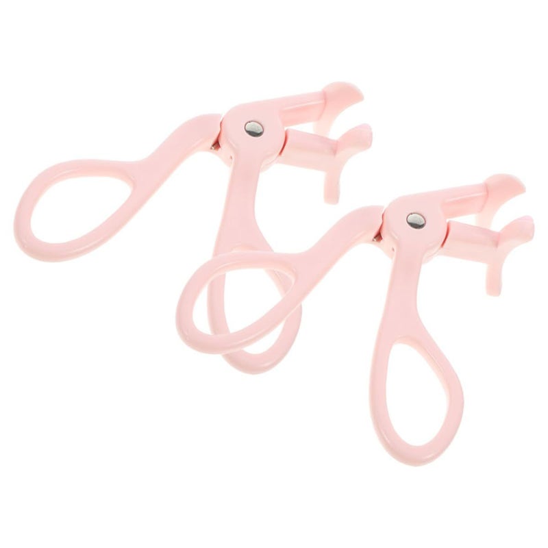 Soft Pink Wide Angle Eyelash Curler Set Of 2 No Pinching Comfortable Curling Portable Makeup Tool - Image 2