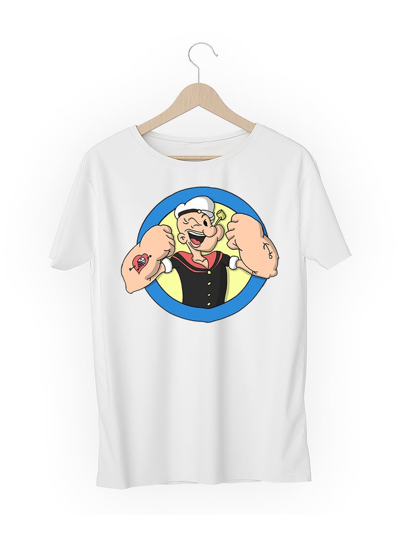 Fashion World Cotton T-shirt Printed with High-quality Anime Popeye